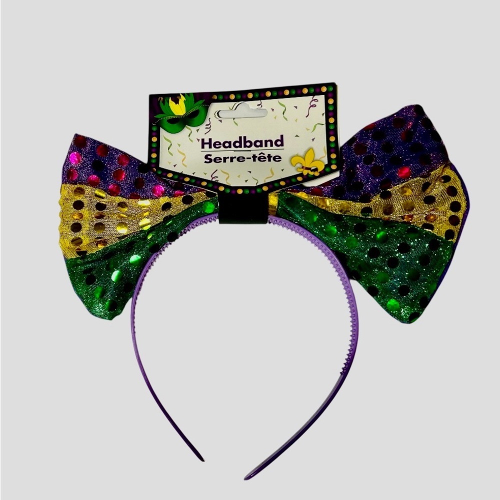 🎭 NWT Mardi Gras Celebration Bundle – Shirt + 5 Headbands – Party Ready! - Picture 11 of 12